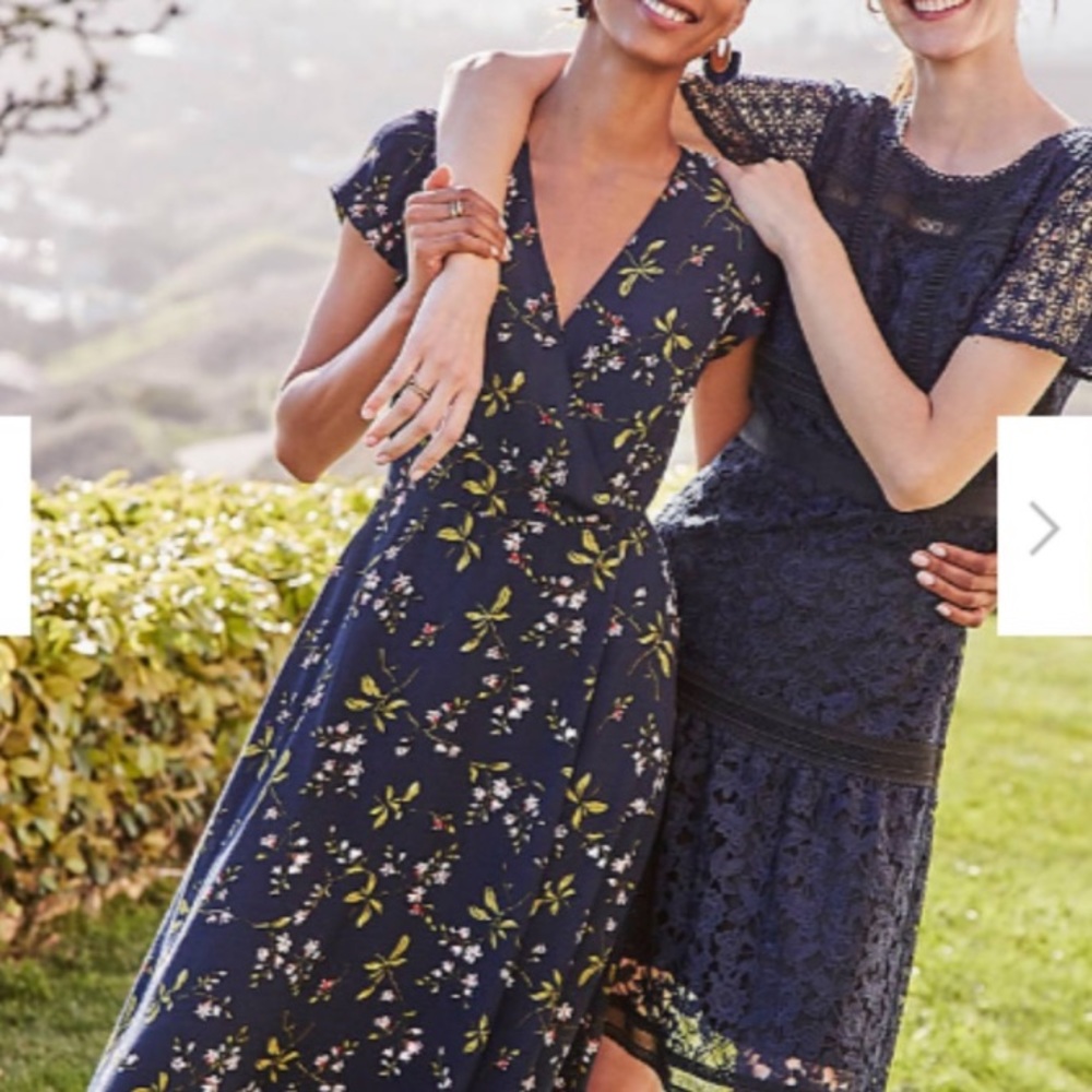 NWT Ann Taylor night sky floral wrap dress